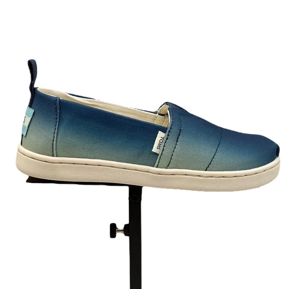TOMS Alpargata Little Girls Slip-On Canvas Shoes Size‎ 12 Blue Indigo Comfort